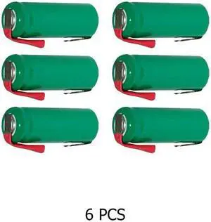 6-Pack 2/3 AAA NiMH 320 mAh Batteries with Tabs