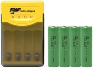 Quest Q2 Smart Charger + 4 AA NiMH Batteries (2700 mAh)