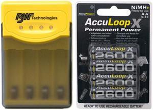 Quest Q2 Smart Charger + 8 AA NiMH AccuPower AccuLoop-X Batteries (2600 mAh)