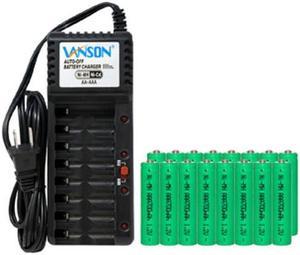 V-868 8 Bay AA & AAA Charger + 16 AAA (700 mAh) NiMH Batteries