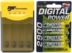 Quest Q2 Smart Charger + 8 AA NiMH AccuPower Batteries (2900 mAh)