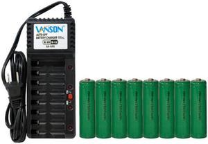 V-868 8 Bay AA & AAA Charger + 8 AA NiMH Batteries (2700 mAh)