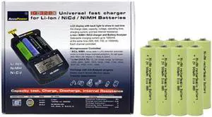 IQ-328 AA / AAA LCD Charger & 8 AAA NiMH Batteries (900 mAh)