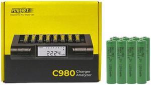 Powerex C980 Smart Charger & 8 AAA NiMH Batteries (1200 mAh)