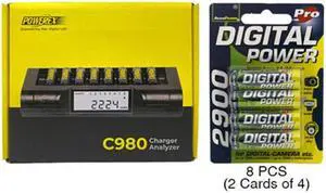 Powerex C980 Smart Charger & 8 AA NiMH AccuPower Rechargeable Batteries (2900 mAh)