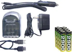UltraLast AA / AAA Smart Battery Charger + 8 AA AccuPower NiMH Batteries (2900 mAh)