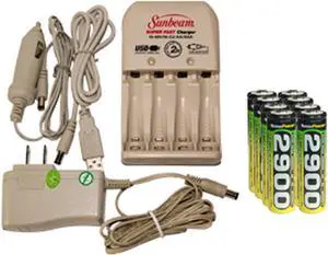 Sunbeam AA / AAA Battery Charger + 8 AA AccuPower NiMH Batteries (2900 mAh)
