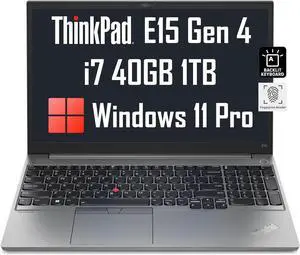2022 Latest ThinkPad E15 Gen 4 15.6" FHD (Intel 10-Core i7-1255U, 40GB RAM, 1TB PCIe SSD, Full HD IPS) Business Laptop, Fingerprint, Backlit KB, Thunderbolt 4, Wi-Fi 6E, 1080p Webcam, Windows 11 Pro