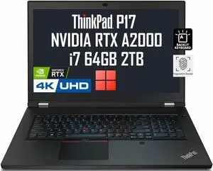 Lenovo ThinkPad P17 Gen 2 17.3" 4K UHD (Intel 8-Core i7-11800H, 64GB RAM, 2TB PCIe SSD, RTX A2000 4GB Graphics) IPS Mobile Workstation Laptop, 2 x Thunderbolt 4, Backlit KB, Fingerprint, Win 11 Pro