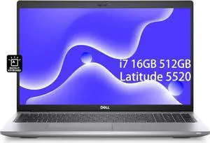Dell Latitude 5520 5000 15.6" HD (Intel 4-Core i7-1185G7 vPro, 16GB RAM, 512GB SSD) Business Laptop, Backlit KB, Thunderbolt 4, Wi-Fi 6, Webcam, Win 11 Pro