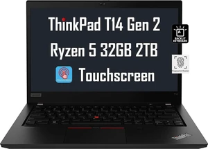 Lenovo ThinkPad T14 Gen 2 14" FHD Touchscreen (AMD Ryzen 5 Pro 5650U, 32GB RAM, 2TB SSD, 6-Core (Beat i7-1165G7)) IPS Business Laptop, Backlit, Fingerprint, Type-C, Webcam, 3-Year Warranty, Win 11 Pro Lenovo ThinkPad T14 Gen 2 14" FHD Touchscreen (AMD Ryzen 5 Pro 5650U, 32GB RAM, 2TB SSD, 6-Core (Beat i7-1165G7)) IPS Business Laptop, Backlit, Fingerprint, Type-C, Webcam, 3-Year Warranty, Win 11 Pro