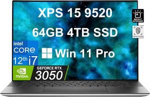 Dell XPS 15 9520 156 FHD Intel 12th Gen i712700H 64GB DDR5 RAM4TB PCIe SSD RTX 3050 Business Laptop Backlit Fingerprint Thunderbolt4 Win 11 Pro