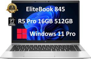 HP EliteBook 845 G8 Business Laptop (14" FHD, AMD Ryzen 5 PRO 5650U, 16GB RAM, 512GB SSD, Beats i5-1145G7) 3-Year Warranty, Long Battery Life, Backlit Keyboard, Webcam, Win 11 Pro, Silver (490X0UC)