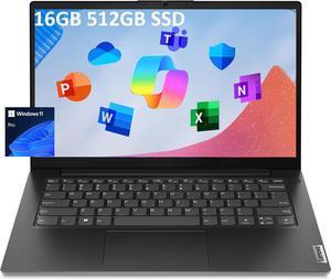 Lenovo Laptop V14 for Business, Student, Home User (14" FHD Anti-Glare, AMD Ryzen 5 5500U, 16GB RAM, 512GB SSD) Webcam w/ Shutter, Military Grade, Type-C, Ethernet, Wi-Fi, Win 11 Pro, Black  2024