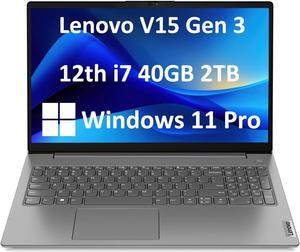 Lenovo Laptop V15 for Business (15.6" FHD Anti-Glare, Intel i7-1255U, 40GB RAM, 2TB PCIe SSD) Webcam w/ Shutter, Military Grade, Numeric Keypad, Type-C, Ethernet, Wi-Fi, Win 11 Pro, Grey - 2024