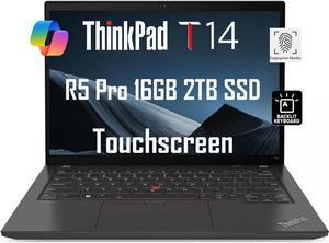 Lenovo ThinkPad T14 Business Laptop (14" FHD+ Touchscreen, AMD Ryzen 5 PRO 6650U, 16GB RAM, 2TB SSD, 6-Core (Beat i7-1250U)), Backlit, Fingerprint, 1080p Webcam, Wi-Fi 6E, Win 11 Pro w / AI Copilot