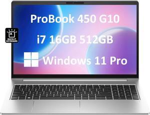 HP ProBook 450 G10 Business Laptop (15.6" FHD IPS Anti-Glare, Intel 10-Core i7-1355U, 16GB RAM, 512GB SSD) Backlit Keyboard, Webcam, Ethernet, Wi-Fi 6E, Wolf Pro Security, Win 11 Pro, Silver