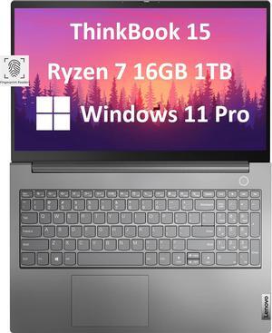 Lenovo ThinkBook 15 Business Laptop (15.6" FHD Anti-Glare, 16GB RAM, 1TB SSD, AMD Ryzen 7 5825U (> i7-1165G7)), FHD Webcam w/ Shutter, Military Grade, Fingerprint, Ethernet, Win 11 Pro, Grey