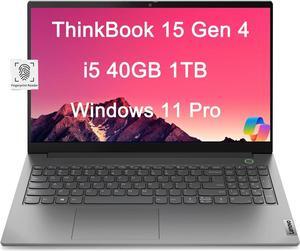 Lenovo ThinkBook 15 Gen 4 Business Laptop (15.6" FHD Anti-glare, Intel 10-Core i5-1235U, 40GB RAM, 1TB SSD), Narrow Bezel, Fingerprint, 1080p Webcam, Thunderbolt 4, Win 11 Pro w/AI Copilot, Grey