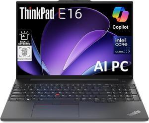 Lenovo ThinkPad E16 Business Laptop (16" FHD+ Anti-Glare, Intel Core Ultra 7 155U (Beat i7-1355U), 32GB DDR5 RAM, 1TB SSD) AI PC, Fingerprint, Backlit, Webcam, Ethernet, Win 11 Pro w/ AI Copilot