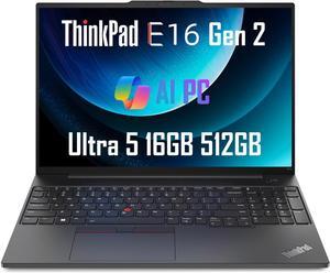 Lenovo ThinkPad E16 Gen 2 Business Laptop (16" FHD+ Anti-Glare, Intel Core Ultra 5 125U (> i7-1355U), 16GB DDR5 RAM, 512GB SSD) Fingerprint, Backlit, Webcam, Ethernet, Win 11 Pro, 2025 AI PC, Black