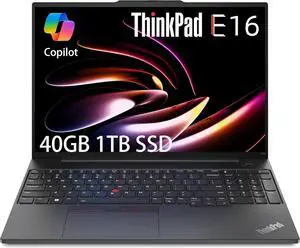 Lenovo ThinkPad E16 Business Laptop (16" FHD+ Anti-Glare, Intel 13th Gen 10-Core i5-1335U, 40GB RAM, 1TB SSD), Backlit, Fingerprint, FHD Webcam, Thunderbolt 4, Wi-Fi 6, Win 11 Pro, Black