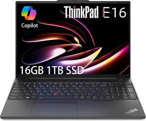 Lenovo ThinkPad E16 Business Laptop (16" FHD+ Anti-Glare, Intel 13th Gen 10-Core i5-1335U, 16GB RAM, 1TB SSD), Backlit, Fingerprint, FHD Webcam, Thunderbolt 4, Wi-Fi 6, Win 11 Pro, Black