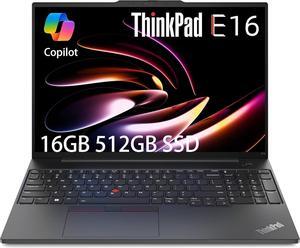 Lenovo ThinkPad E16 Business Laptop (16" FHD+ Anti-Glare, Intel 13th Gen 10-Core i5-1335U, 16GB RAM, 512GB SSD), Backlit, Fingerprint, FHD Webcam, Thunderbolt 4, Wi-Fi 6, Win 11 Pro, Black