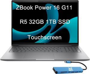 HP ZBook Power 16 G11 Mobile Workstation Laptop (16" FHD+ Touchscreen, 32GB DDR5, 1TB SSD, AMD Ryzen 5 8645HS (> Intel i7-12700H)) 2X Thunderbolt 4, 5MP IR Webcam, Poly Studio, IST Hub, Win 11 Pro