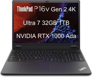 Lenovo ThinkPad P16v Gen 2 Mobile Workstation Laptop 16" 4K UHD 16:10 (100% DCI-P3, NVIDIA RTX 1000 Ada 6GB, Intel Ultra 7 155H, 32GB DDR5 RAM, 1TB SSD), 2 x Thunderbolt 4, 5MP IR Webcam, Win 11 Pro
