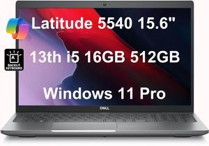 Dell Latitude 5540 5000 Business Laptop (15.6" FHD, Intel 10-Core i5-1345U vPro, 16GB RAM, 512GB SSD) Backlit, 1080p FHD IR Webcam, 2 x Thunderbolt 4, Wi-Fi 6E, Ethernet, Win 11 Pro w/AI Copilot, Gray