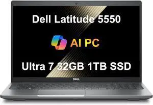 Dell Latitude 5550 Business Laptop (15.6" FHD Anti-Glare, Intel 12-Core Ultra 7 155U (Beat i7-1355U), 32GB DDR5 RAM, 1TB SSD) Backlit, FHD RGB Webcam, Thunderbolt 4, Ethernet, Win 11 Pro, 2025 AI PC