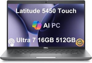 Dell Latitude 5450 Business Laptop (14" FHD Touchscreen, Intel 12-Core Ultra 7 165U vPro, 16GB DDR5 RAM, 512GB SSD) Backlit, Fingerprint, IR Webcam, 2 x Thunderbolt 4, 3-Yr WRT, Win 11 Pro, 2025 AI PC
