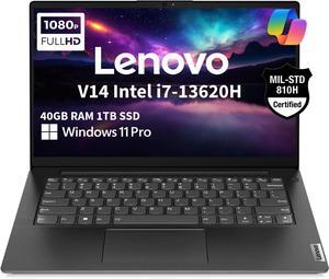 Lenovo V14 Gen 4 Business Laptop (14" FHD Anti-Glare, Intel 10-Core i7-13620H, 40GB RAM, 1TB SSD), Webcam with Privacy Shutter, Ethernet, Wi-Fi 6, HDMI, Bluetooth, Win 11 Pro w/ Copilot, Black