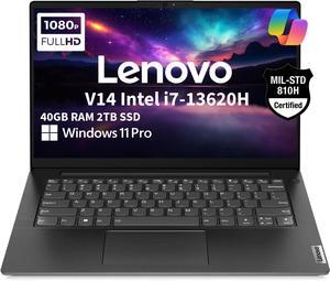 Lenovo V14 Gen 4 Business Laptop (14" FHD Anti-Glare, Intel 10-Core i7-13620H, 40GB RAM, 2TB SSD), Webcam with Privacy Shutter, Ethernet, Wi-Fi 6, HDMI, Bluetooth, Win 11 Pro w/ Copilot, Black