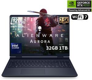 2025 Alienware 16 Aurora Gaming Laptop (16" QHD+ 120Hz, Intel 10-Core 7 240H,32GB DDR5 RAM, 1TB SSD, NVIDIA GeForce RTX 4050 6GB), White Backlit Keyboard, Wi-Fi 7, Ethernet, Webcam, Win 11 Home