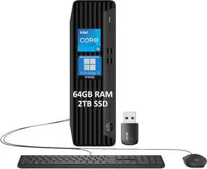 HP Elite SFF 600 G9 Business Desktop PC (Intel 14-Core i5-13500 (> i7-12700), 64GB DDR5 RAM, 2TB SSD) Small Form Factor for IT, Enterprise, Engineering, KB, Mouse, USB Wi-Fi, Ethernet, Win 11 Pro
