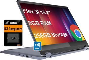 Lenovo Ideapad Flex 3i Chromebook 2-in-1 Laptop (15.6" FHD Touchscreen, Intel Pentium N6000, 8GB RAM, 256GB Storage (128GB eMMC+128GB IST SD Card)), Student & School, Webcam, NFC, Wi-Fi 6, Chrome OS