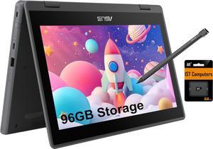 ASUS 2-in-1 Chromebook Flip CR1 (11.6" Touchscreen, Intel Celeron N5100, 4GB RAM, 96GB Storage) Ruggedized & Water Resistant, Student & Home Laptop, 8MP Webcam, Wi-Fi 6, Stylus Pen, Chrome OS