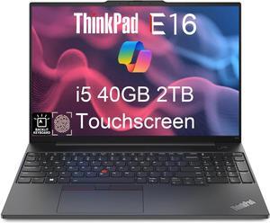 Lenovo ThinkPad E16 Business Laptop (16" FHD+ Touchscreen, Intel 13th Gen 10-Core i5-1335U, 40GB RAM, 2TB SSD), Backlit Keyboard, Fingerprint, FHD Webcam, Ethernet, Wi-Fi 6, Win 11 Pro, Black Lenovo ThinkPad E16 Business Laptop (16" FHD+ Touchscreen, Intel 13th Gen 10-Core i5-1335U, 40GB RAM, 2TB SSD), Backlit Keyboard, Fingerprint, FHD Webcam, Ethernet, Wi-Fi 6, Win 11 Pro, Black