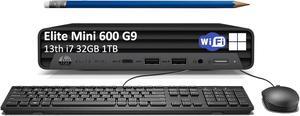 HP Elite Mini 600 G9 Business Desktop (Intel 16-Core i7-13700T, 32GB DDR5 RAM, 1TB PCle SSD) Tiny Mini PC, Type-C, IST Keyboard, Mouse, DisplayPort, WiFi 6E, Ethernet, Bluetooth 5, Win 11 Pro, Black HP Elite Mini 600 G9 Business Desktop (Intel 16-Core i7-13700T, 32GB DDR5 RAM, 1TB PCle SSD) Tiny Mini PC, Type-C, IST Keyboard, Mouse, DisplayPort, WiFi 6E, Ethernet, Bluetooth 5, Win 11 Pro, Black