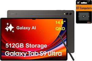 Samsung Galaxy Tab S9 Ultra AI Android Tablet (14.6" QHD Touchscreen 120Hz, 12GB RAM, 512GB Storage, 16-Hr Long Battery Life, S Pen, 2 Front + 2 Rear Cameras, Lightweight Durable Design), SM-X910