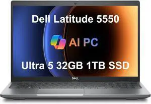Dell Latitude 5550 Business Laptop (15.6" FHD Anti-Glare, Intel 12-Core Ultra 5 125U (Beat i7-1355U), 32GB DDR5 RAM, 1TB SSD) Backlit, FHD RGB Webcam, Thunderbolt 4, Ethernet, Win 11 Pro, 2025 AI PC