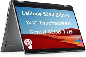 Dell Latitude 5340 2-in-1 Business Laptop (13.3" FHD Touchscreen, Intel Core i7-1365U vPro, 32GB DDR5 RAM, 1TB SSD) Backlit, 1080p Webcam, 2 x Thunderbolt 4, Wi-Fi 6E, Win 11 Pro w/ Copilot, Gray