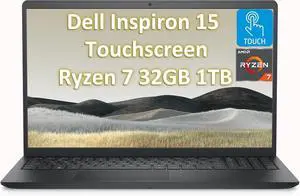 Dell Inspiron 15 Touchscreen Laptop (15.6" FHD, AMD Ryzen 7 7730U (> Intel i7-1255U), 32GB, 1TB SSD) Business, College Students, Enterprises, Numeric Keypad, Inspiron 3535 3000, Webcam, Win 11 Pro