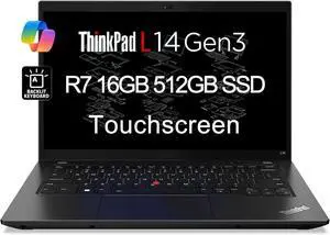 Lenovo ThinkPad L14 Gen 3 Business Laptop (14"FHD Touchscreen, AMD Ryzen 7 5825U, 16GB RAM, 512GB SSD, 8-Core (Beats i7-1165G7)), Backlit, 1080p RGB Webcam, Ethernet, Wi-Fi 6, Win 11 Pro w/ AI Copilot