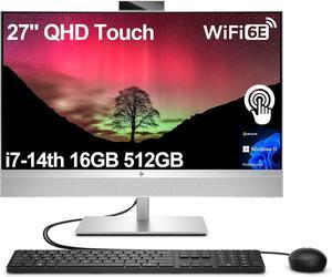 2025 HP EliteOne 870 G9 All-in-One AIO Business Desktop Computer (27" 2K Touchscreen, Intel 20-Core i7-14700, 16GB DDR5, 512GB SSD) Wi-Fi 6E, BO Audio, 5MP Webcam, KB&Mouse, Wolf Security, Win 11 Pro