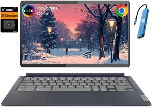 Lenovo Chromebook Duet 5 2-in-1 Tablet Laptop w/Detachable Keyboard (13.3" FHD OLED Touchscreen, 8-Core Qualcomm CPU, 8GB RAM, 256GB Storage), IST HUB, Wi-Fi, 8MP Webcam, Chrome OS, Abyss Blue