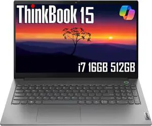 Lenovo ThinkBook 15 Gen 4 Business Laptop (15.6" FHD Anti-Glare, Intel 10-Core i7-1255U, 16GB RAM, 512GB SSD), FHD Webcam, Narrow Bezel, Fingerprint Reader, Wi-Fi 6, Ethernet, Win 11 Pro, Grey