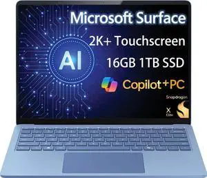Microsoft Surface Laptop 7 AI Copilot+ PC for Business (13.8" 2K+ Touchscreen, Snapdragon X Elite, 16GB DDR5, 1TB SSD) 20-Hr Long Battery Life, Backlit, Wi-Fi 7, Webcam, Win 11 Pro, Sapphire, 2025